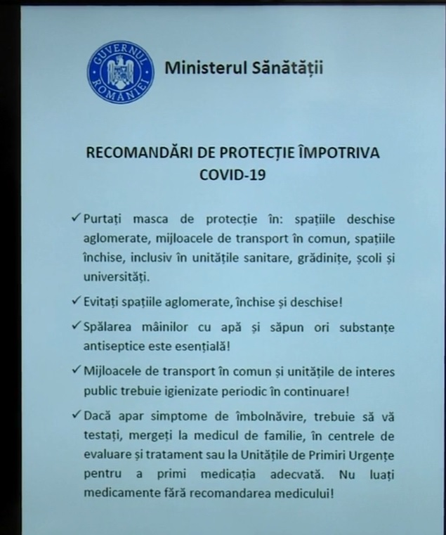 Ministerul Sănătății recomandări epidemie: măsuri esențiale