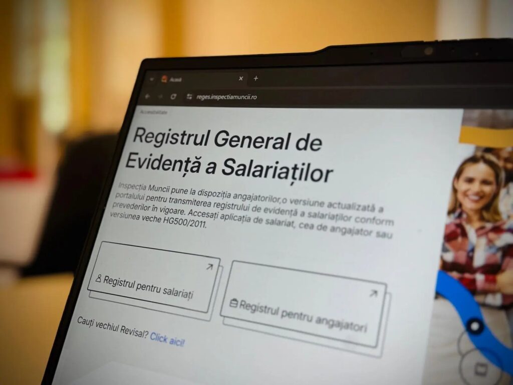 Procedura de acces în sistemul Reges Online, care a înlocuit vechiul Revisal – proiect