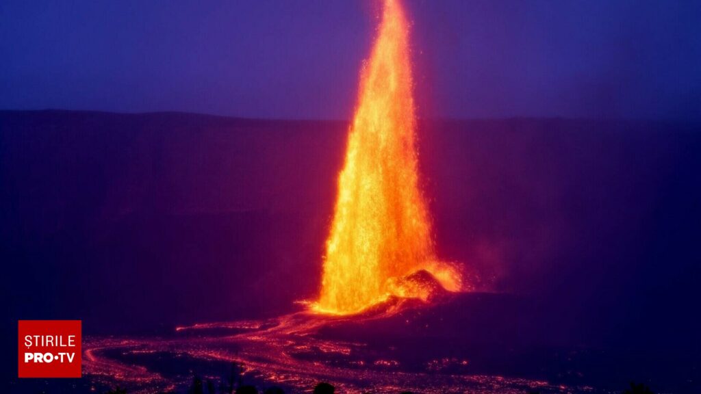 Vulcanul Kilauea a erupt din nou în Hawaii. Jeturi de lavă au atins înălțimea de 300 de metri
