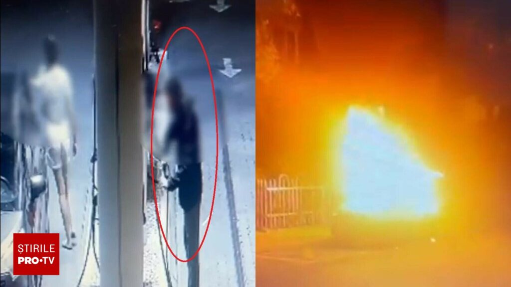 Un bărbat a fost reținut după ce ar fi incendiat mașina fostei sale iubite în Sectorul 3 al Capitalei. VIDEO