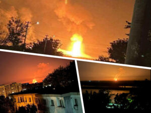 Atac rusesc de amploare la graniță. Imagini din dronă, flăcări uriașe vizibile din Brăila, Tulcea și Galați, spun localnicii