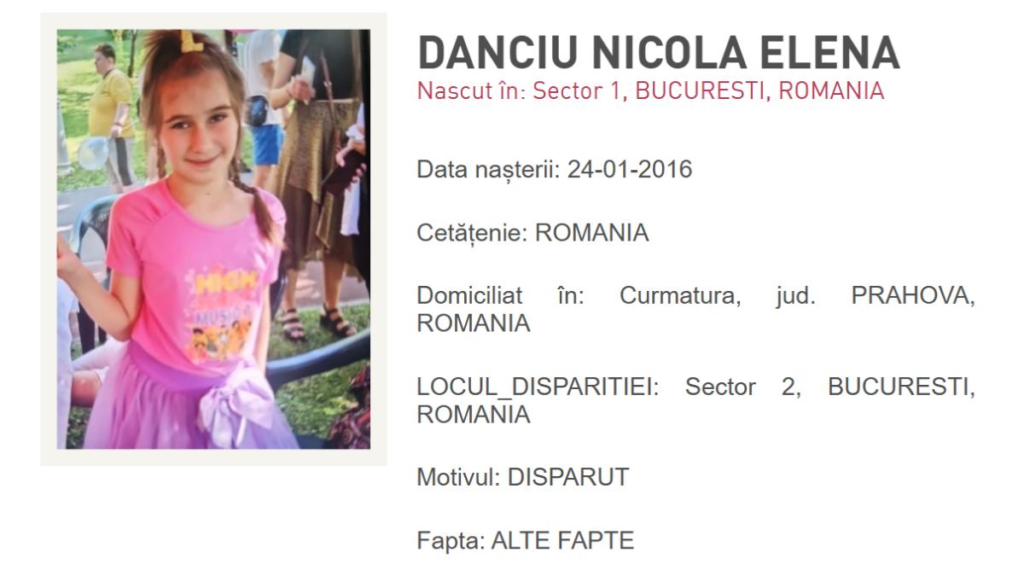 Fetiță de 9 ani dispărută din București! Poliția cere ajutorul urgent al cetățenilor