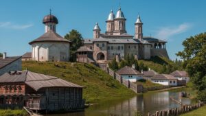 Tu știi ce biserici se văd în această imagine? A fost realizată cu ajutorul AI după un desen foarte vechi în creion / foto în articol