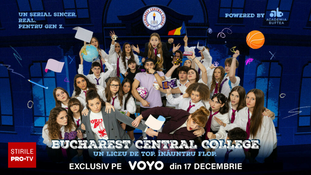 Academia Buftea și VOYO lansează Bucharest Central College, cel mai nou serial românesc pentru adolescenți, din 17 decembrie
