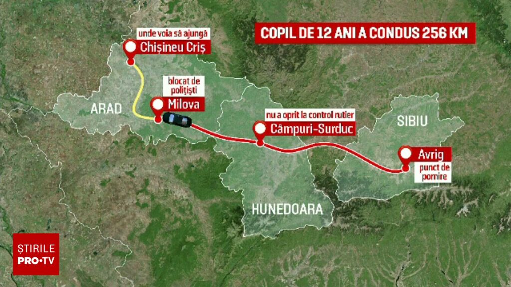 Povestea tulburătoare a băiatului de 12 ani care a condus peste 200 de kilometri, cu poliția pe urme