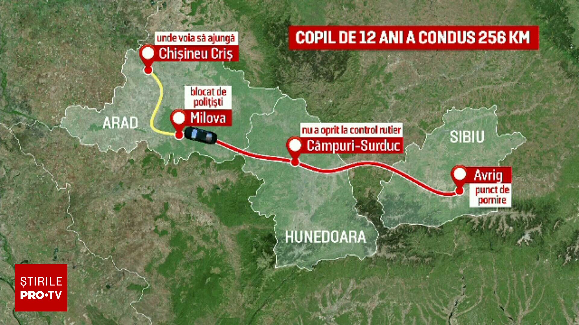 Povestea tulburătoare a băiatului de 12 ani care a condus peste 200 de kilometri, cu poliția pe urme