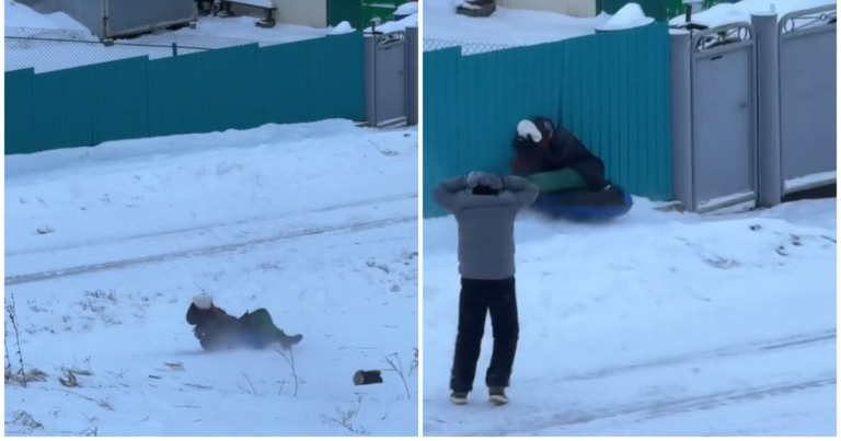 O influenceriță a ajuns la spital după ce s-a izbit de un gard cu un colac gonflabil