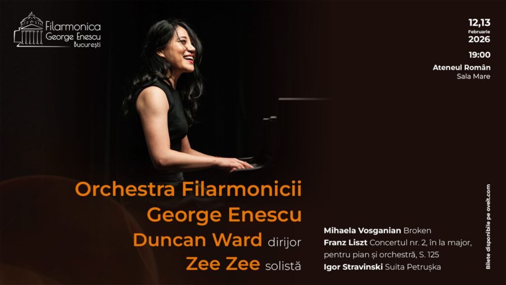 Pianista Zee Zee și dirijorul Duncan Ward, protagoniștii concertelor simfonice din 12 și 13 februarie