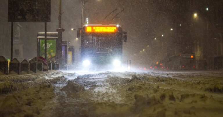 Copaci doborâţi, peste 40 de maşini avariate și trafic aerian îngreunat din cauza viscolului. Peste 100 de intervenții ale ISU București și Ilfov