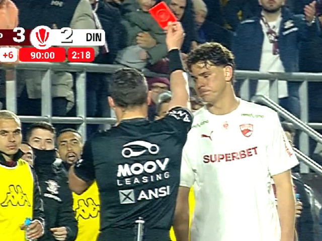 Istvan Kovacs i-a dat roșu lui Matteo Duțu, în Rapid -2! Verdictul lui Marius Avram