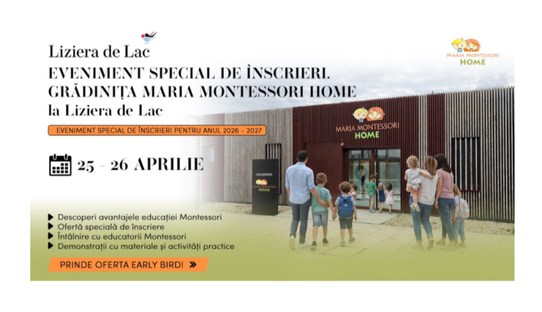 Grădinița Maria Montessori Home din Liziera de Lac, prima grădiniță Montessori din estul capitalei, a dat startul înscrierilor!