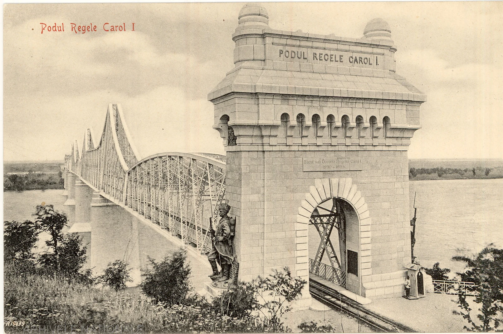 Podul de la Cernavodă. Foto: Ilustrată de epocă
