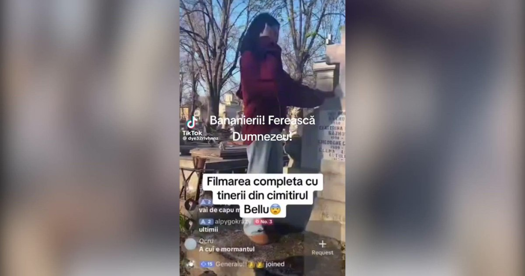 Control judiciar pentru tinerii care au dansat și simulat că fac sex pe mormintele din Cimititul Bellu