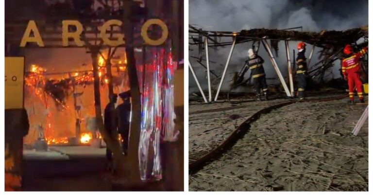 Alertă în Mamaia: incendiu la Argo, un beach bar aflat pe plajă. Intervenție de urgență a pompierilor