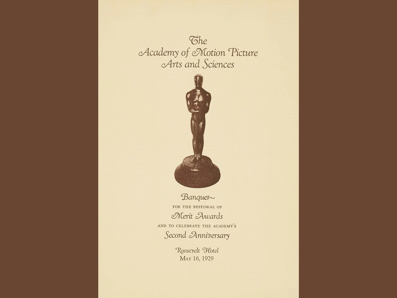 Coperta programului pentru prima gală a Premiilor Oscar/FOTO: Wikipedia