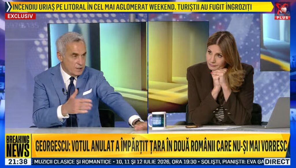 VIDEO Dialog tensionat între Călin Georgescu și Anca Alexandrescu, cu acuzații de cenzură și promovare pentru „rating” / „Cum să traiască mai bine oamenii? Cu lozinci?”