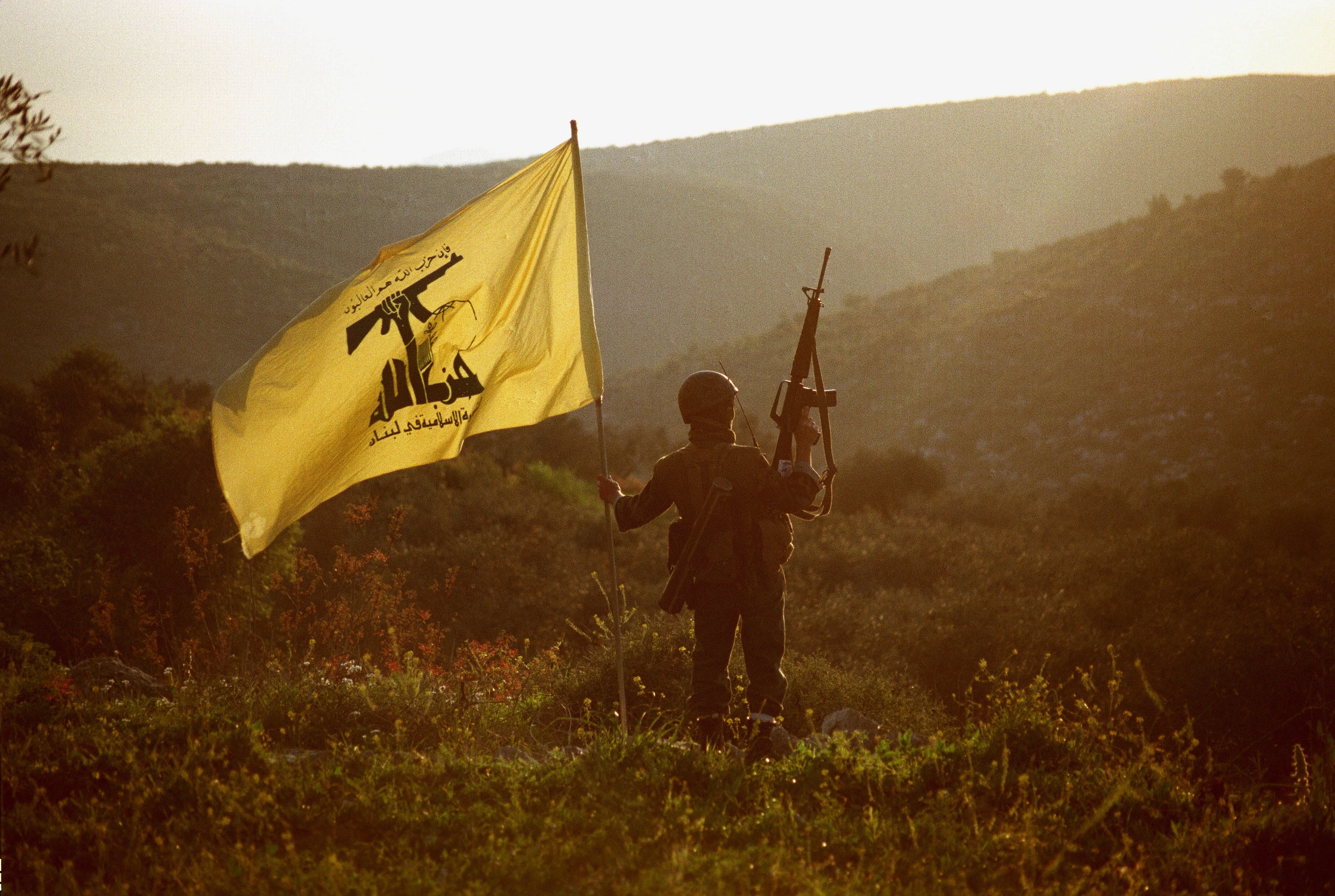 Steagul galben al grupării Hezbollah. FOTO Profimedia