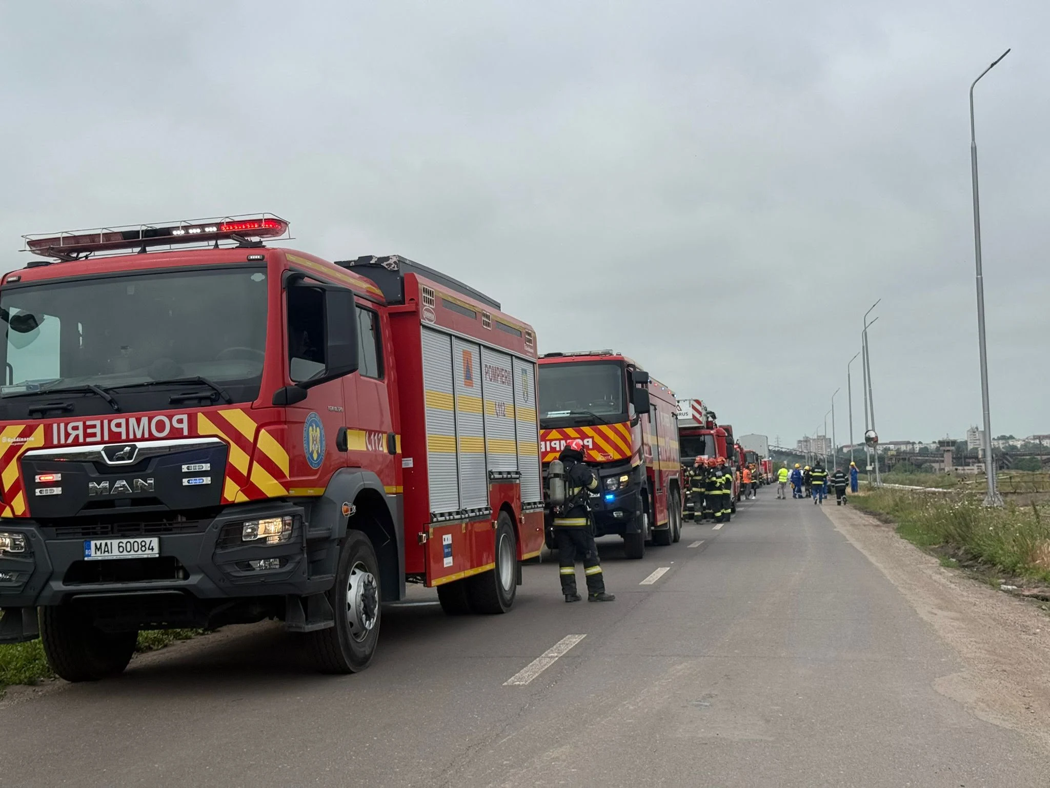 Mobilizare de forțe &icirc;n zona &icirc;n care a explodat drona FOTO: ISU Constața