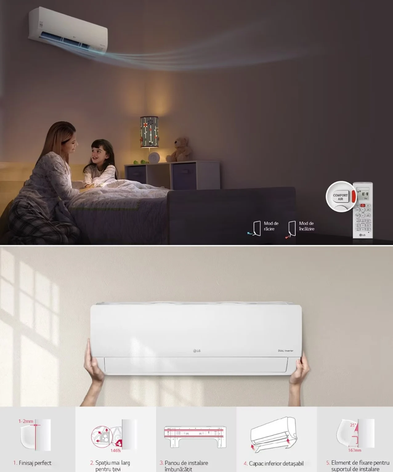 LG Dual Inverter asigură răcire rapidă, funcționare silențioasă și economie de energie Foto eMAG