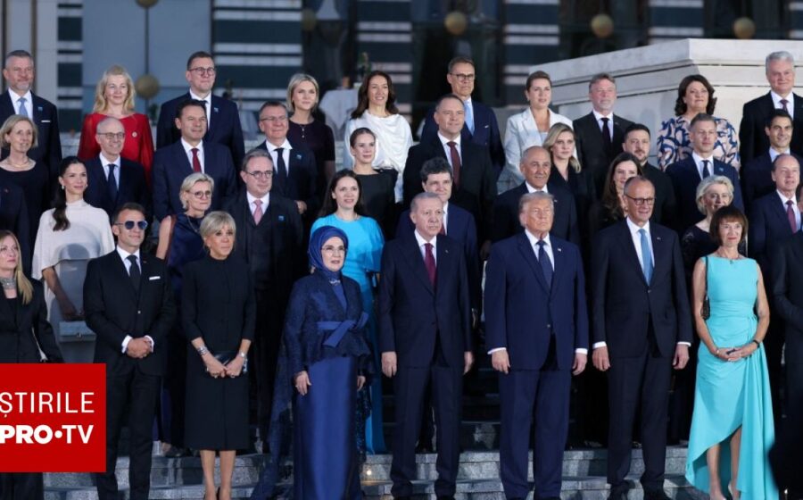 Erdogan i-a primit pe liderii NATO la dineul oficial de la Ankara. Nicușor Dan, lângă Trump în fotografia de grup
